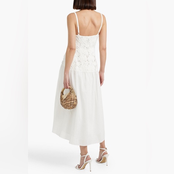 SIMKHAI WHITE Floral Embroidered Strap Maxi Dress - Picture 6 of 9